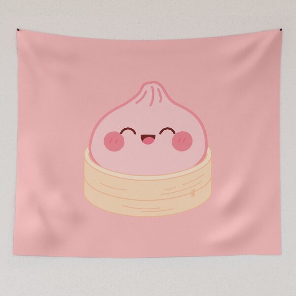 Item preview, Light Reddish squishy Dumpling iun its bamboo steamer basket designed and sold by EmeraldeaArt.