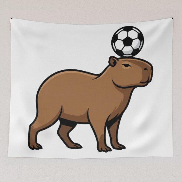 Item preview, Capybara Balancing Soccer Ball Athletic designed and sold by CozyDesignsCo.