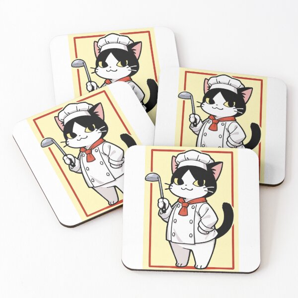 Item preview, Cat - Tuxedo Chef White Toque Red Scarf designed and sold by DoodyPets.