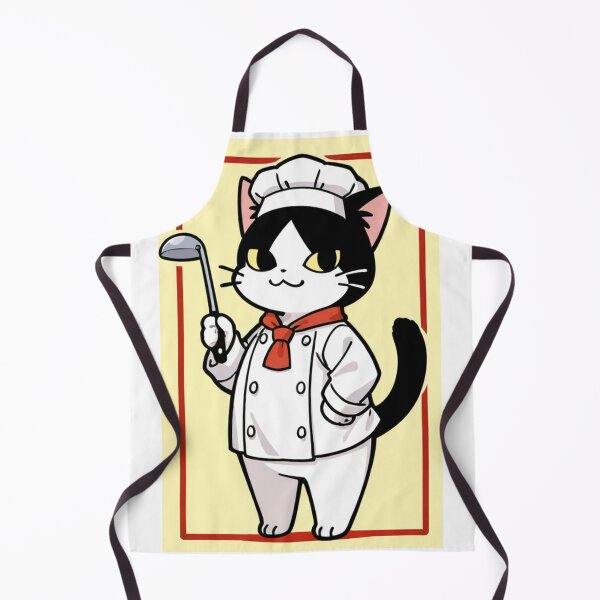 Item preview, Cat - Tuxedo Chef White Toque Red Scarf designed and sold by DoodyPets.