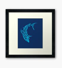 Shark Dive Watercolor Save A Shark Framed Print