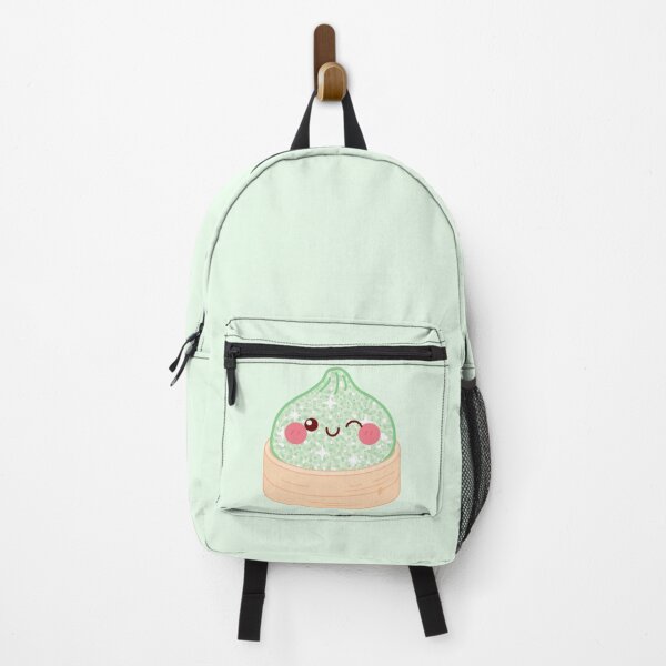 Item preview, Kawaii Light green Glitter Squishy Dumpling in bamboo steamer basket designed and sold by EmeraldeaArt.