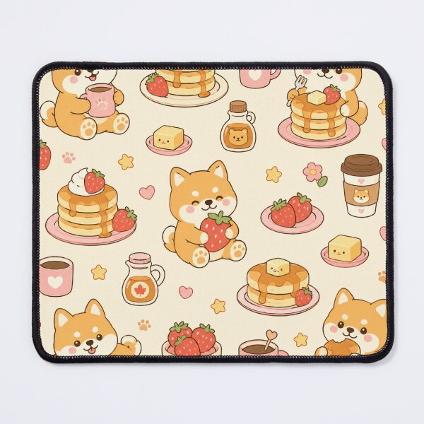 Item preview, Shiba Inu Pancake Breakfast Kawaii Pattern designed and sold by Soft Berry Studio.