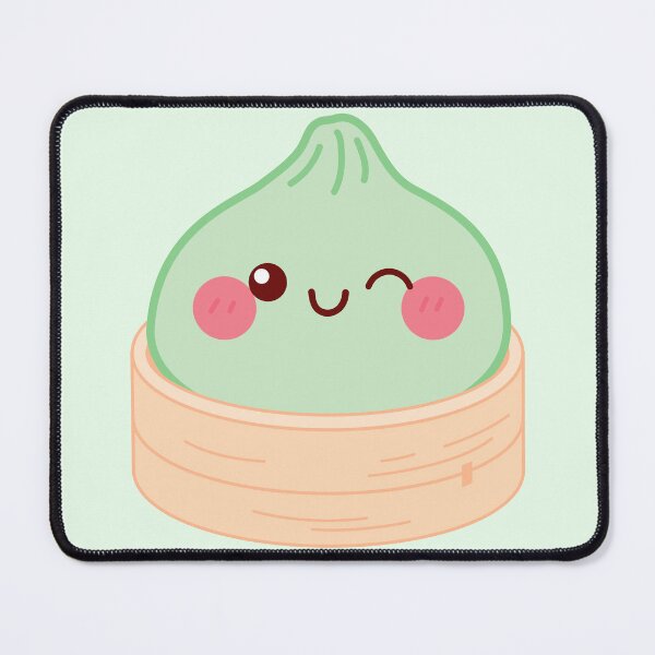 Item preview, Kawaii Light green Squishy Dumpling in bamboo steamer basket designed and sold by EmeraldeaArt.