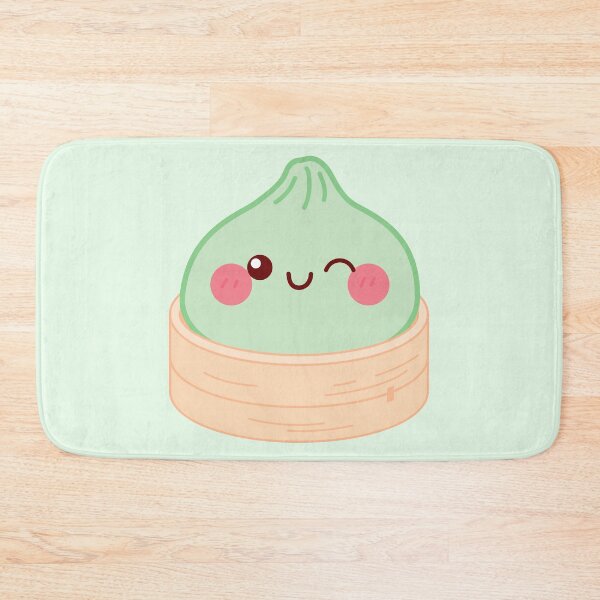 Item preview, Kawaii Light green Squishy Dumpling in bamboo steamer basket designed and sold by EmeraldeaArt.