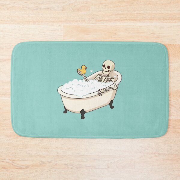 Item preview, Skeleton Taking a Bubble Bath Illustration designed and sold by FoxLab Studio.