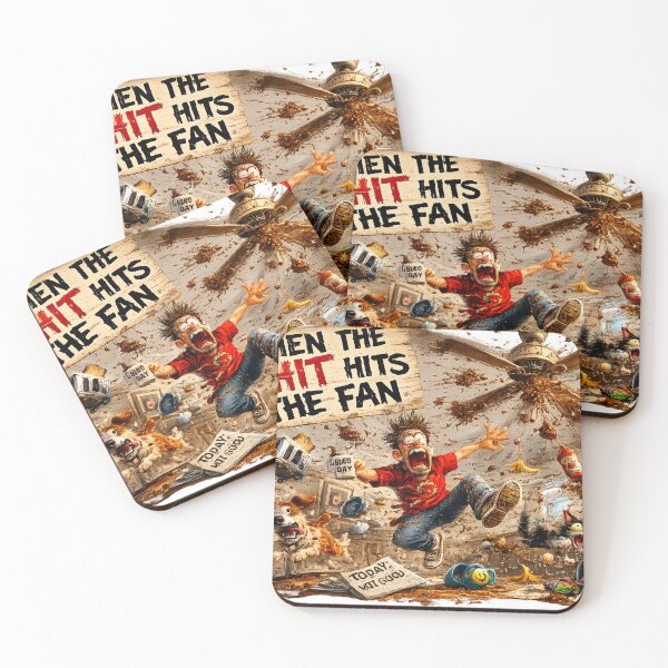 Item preview, When The Shit Hits The Fan Funny Chaos Cartoon Humor Design designed and sold by Hookesmode.
