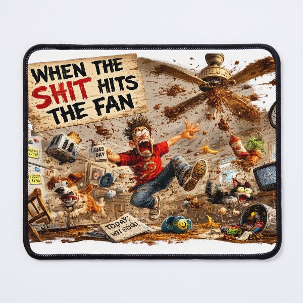 Item preview, When The Shit Hits The Fan Funny Chaos Cartoon Humor Design designed and sold by Hookesmode.