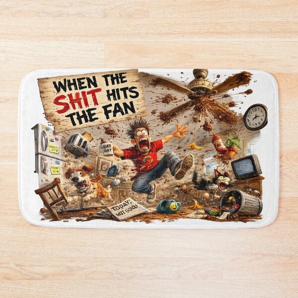 Item preview, When The Shit Hits The Fan Funny Chaos Cartoon Humor Design designed and sold by Hookesmode.