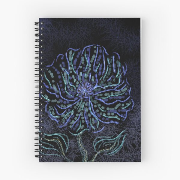 Item preview, Cosmic Flower - Organic Black and Blue Design - Psychedelic Abstract Art - Decoration, Fashion & Gifts designed and sold by Pk-Gn-  /(°^°)\.