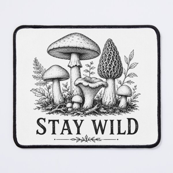 Item preview, Stay Wild Vintage Mushroom Forager Nature T-Shirt designed and sold by BlackBoneArt.