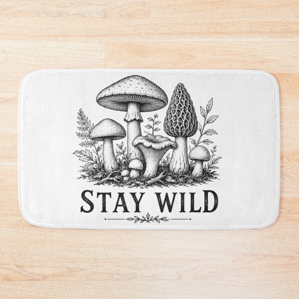 Item preview, Stay Wild Vintage Mushroom Forager Nature T-Shirt designed and sold by BlackBoneArt.