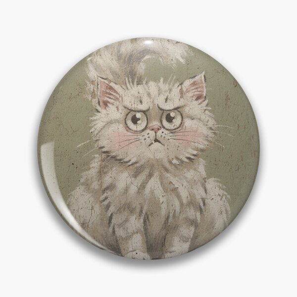 Item preview, Startled Puffy Kitten Folk Art designed and sold by PictorialWhimsy.