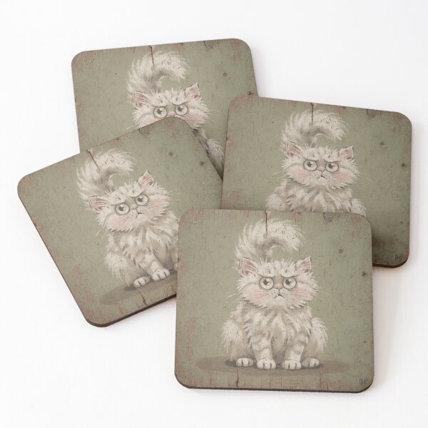 Item preview, Startled Puffy Kitten Folk Art designed and sold by PictorialWhimsy.