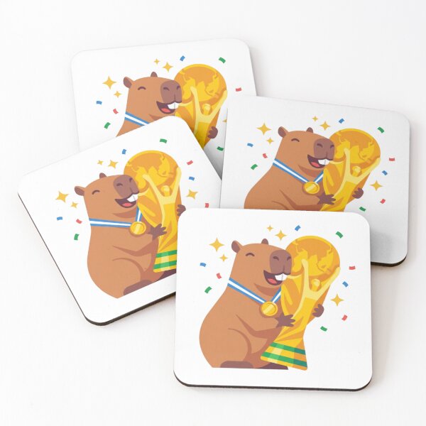 Item preview, Capybara Holding Gold Soccer World Cup Trophy designed and sold by CozyDesignsCo.