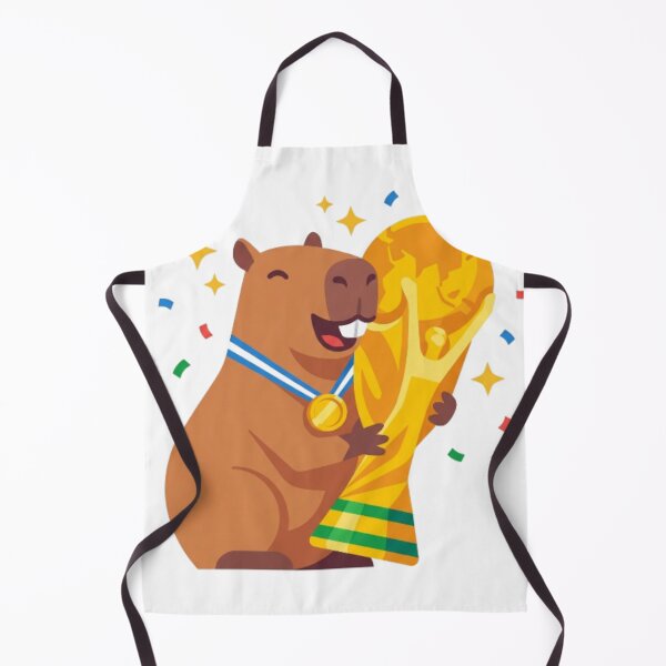 Item preview, Capybara Holding Gold Soccer World Cup Trophy designed and sold by CozyDesignsCo.