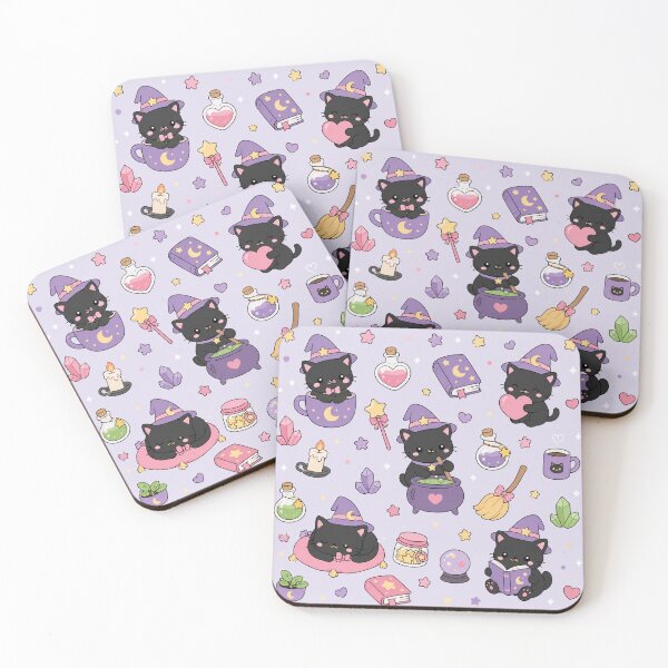 Item preview, Cozy Cat Study Desk Kawaii Pattern designed and sold by Soft Berry Studio.