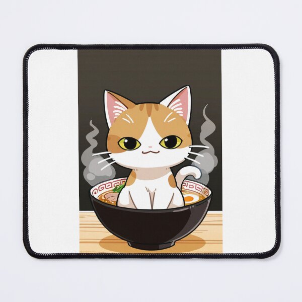 Item preview, Cat - White Orange Black Bowl Red Raimon Pattern designed and sold by DoodyPets.
