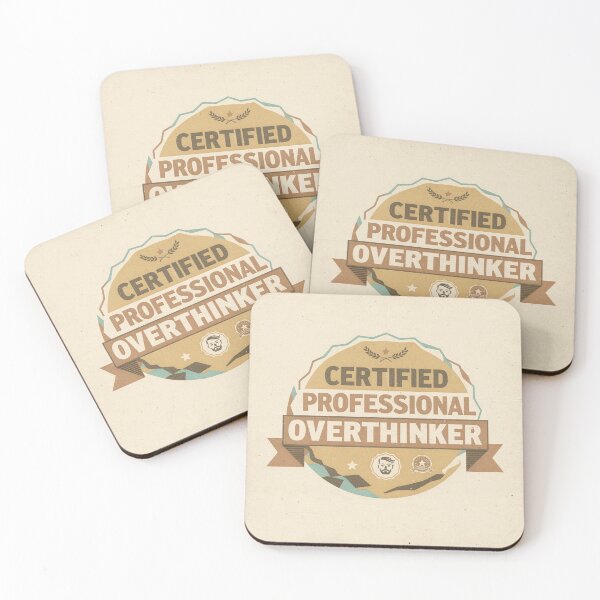 Item preview, Certified Professional Overthinker Retro Badge designed and sold by PictorialWhimsy.