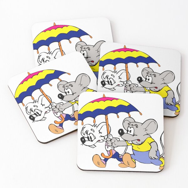 Item preview, Retro Cartoon Mice with Umbrella - Vintage Animation Duo  designed and sold by Tokraz-art.