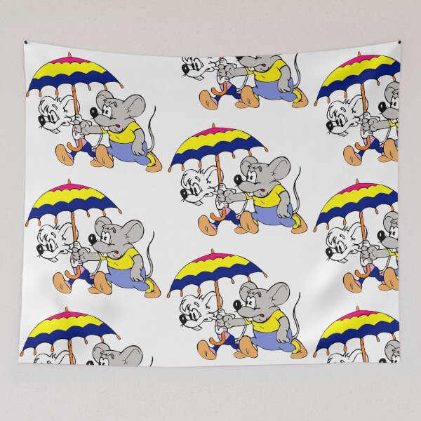 Item preview, Retro Cartoon Mice with Umbrella - Vintage Animation Duo  designed and sold by Tokraz-art.