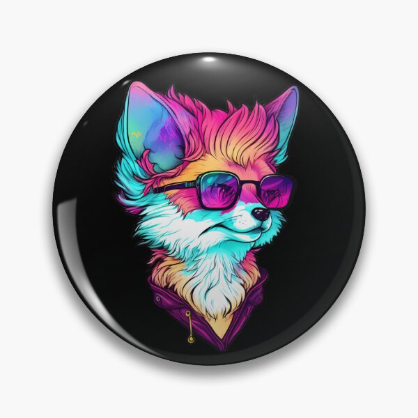Item preview, Neon Fox with Sunglasses Synthwave Aesthetic Design designed and sold by CyfroweMysli.