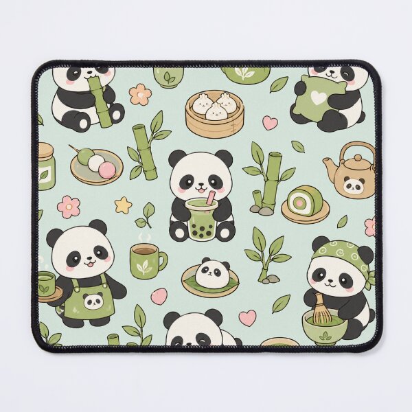 Item preview, Panda Donut Shop Kawaii Pattern designed and sold by Soft Berry Studio.