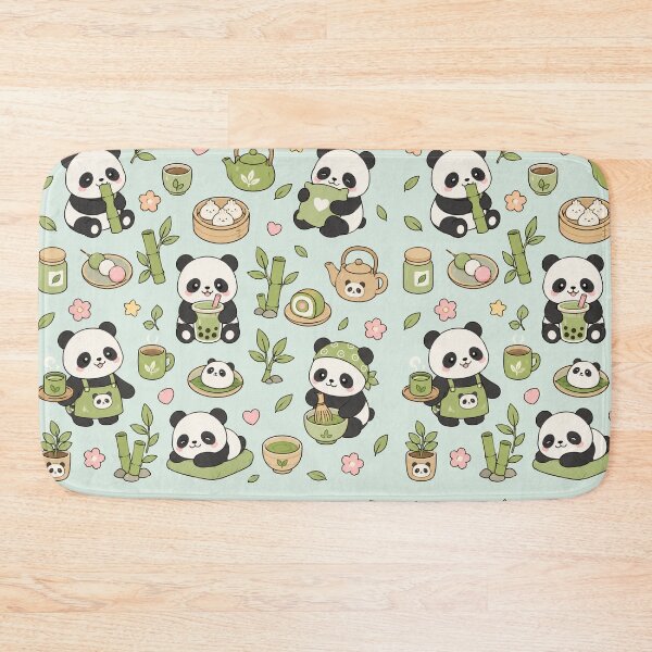Item preview, Panda Donut Shop Kawaii Pattern designed and sold by Soft Berry Studio.