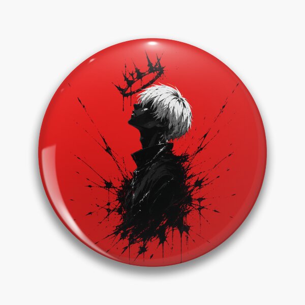 Item preview, Dark Crown Anime Silhouette | Red and Black Ink Splatter Manga Art designed and sold by saamessart.