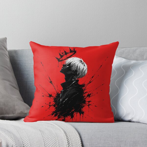 Item preview, Dark Crown Anime Silhouette | Red and Black Ink Splatter Manga Art designed and sold by saamessart.