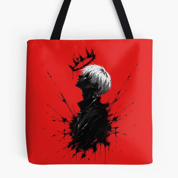 Item preview, Dark Crown Anime Silhouette | Red and Black Ink Splatter Manga Art designed and sold by saamessart.