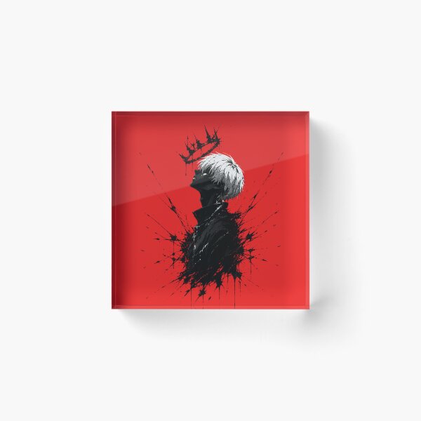 Item preview, Dark Crown Anime Silhouette | Red and Black Ink Splatter Manga Art designed and sold by saamessart.