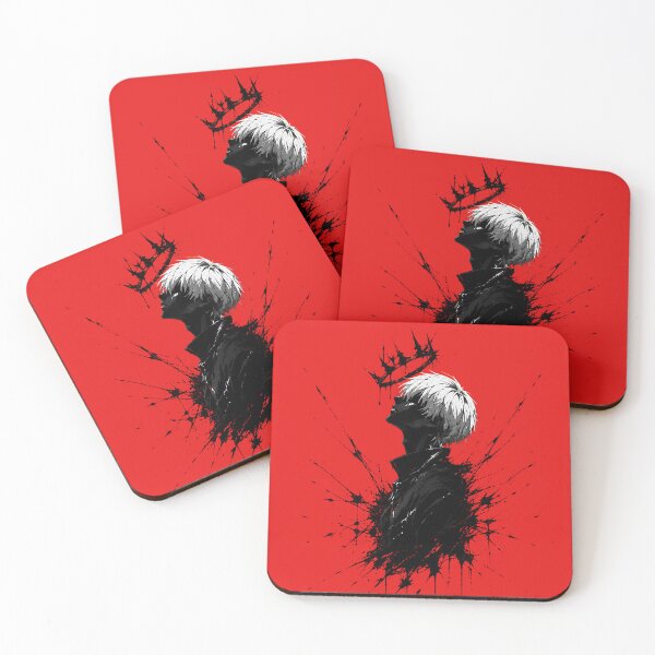 Item preview, Dark Crown Anime Silhouette | Red and Black Ink Splatter Manga Art designed and sold by saamessart.
