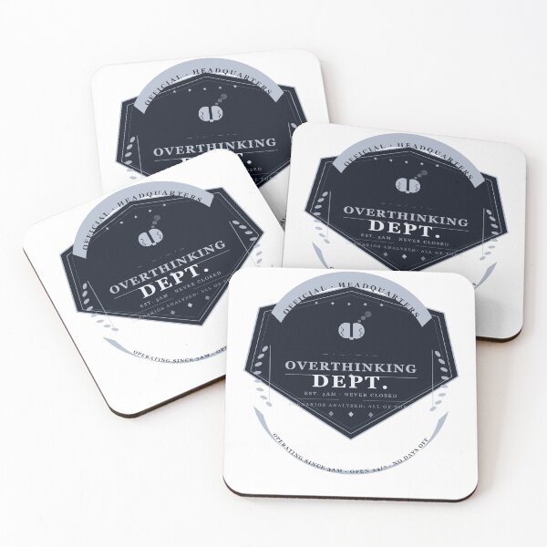 Item preview, Overthinking Dept Badge — Funny Vintage Shield Sticker | 3AM Anxiety Humor Gift designed and sold by Mega-Shopping.