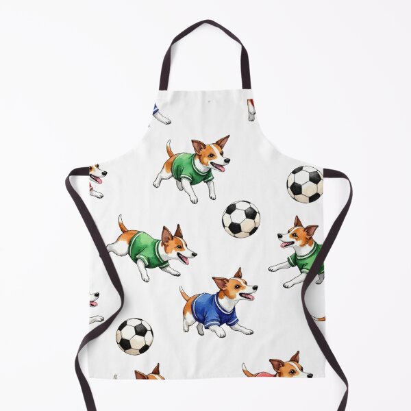 Item preview, Jack Russell Terrier in soccer jersey pattern with balls designed and sold by Prints by Mat.