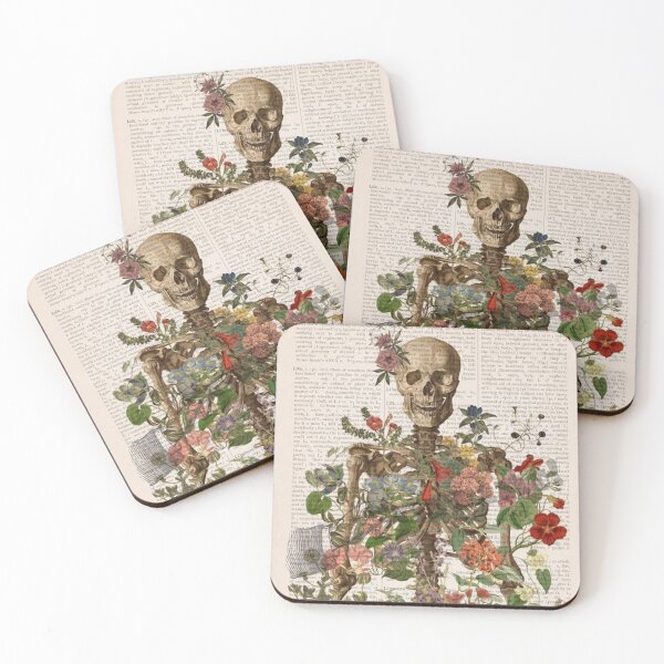 Item preview,  Floral Skeleton Vintage Botanical Art | Gothic Garden Skeleton Illustration designed and sold by SkeletonMood.