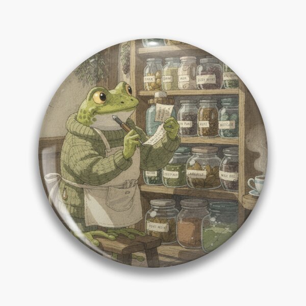 Item preview, Cottagecore Frog Herbalist Apothecary Art designed and sold by PictorialWhimsy.