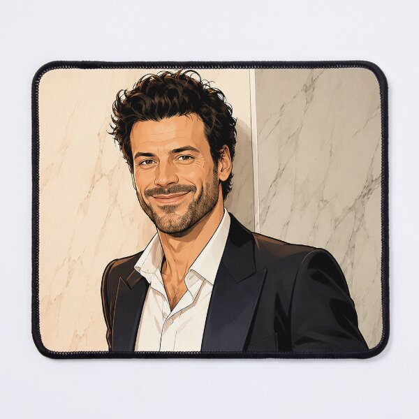 Item preview, François Arnaud from Heated Rivalry, all smiles (fan art) designed and sold by PopCultureAndStuff.