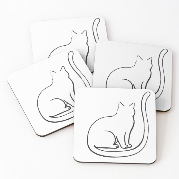 Item preview, Minimalist Cat Line Art - Single Stroke Black Ink Drawing designed and sold by Enchanting East.