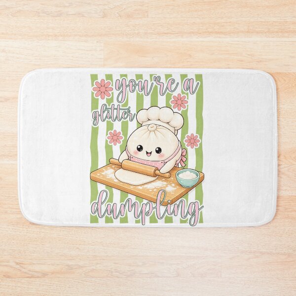 Item preview, You Are a Glitter Dumpling Chef – Retro Stripes Floral Baking Design designed and sold by EmeraldeaArt.