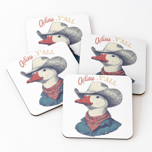 Item preview, Cowboy Duck Adieu Yall Funny French Western Farewell Goodbye Gift designed and sold by DustGoldStudio.