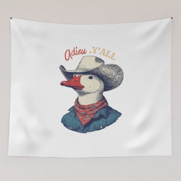 Item preview, Cowboy Duck Adieu Yall Funny French Western Farewell Goodbye Gift designed and sold by DustGoldStudio.