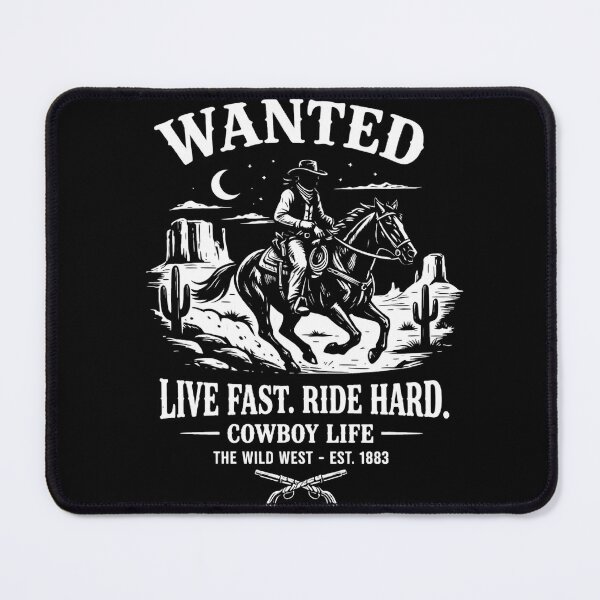 Item preview, Wanted Live Fast Ride Hard Cowboy Life Vintage Western designed and sold by NewCreationLabs.