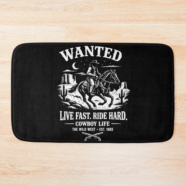 Item preview, Wanted Live Fast Ride Hard Cowboy Life Vintage Western designed and sold by NewCreationLabs.
