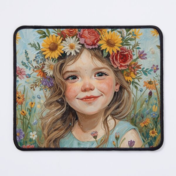 Item preview, Flower Crown Portrait Art | Colorful Meadow Child Painting designed and sold by HelgaCraftery.