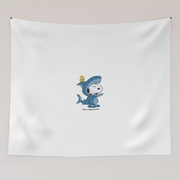 Item preview, Adorable snoopy in shark outfit with woodstock designed and sold by Katyslittlestickershop.