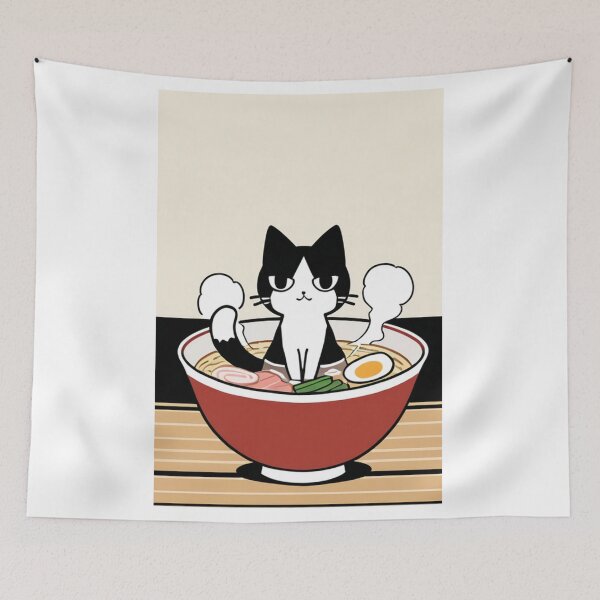 Item preview, Cat - White Orange Traditional Japanese Bowl designed and sold by DoodyPets.