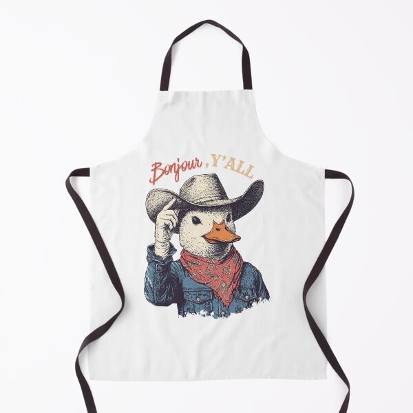 Item preview, Cowboy Duck Bonjour Yall Funny French Western Howdy Greeting Gift designed and sold by DustGoldStudio.