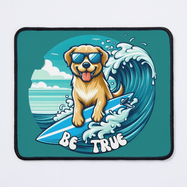 Item preview, Cute Surfing Golden Retriever Dog Be True Retro Summer designed and sold by MagySale.