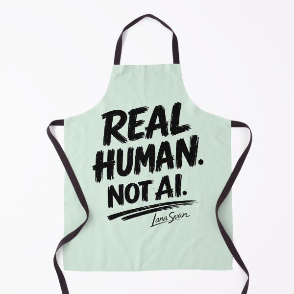 Item preview, REAL HUMAN NOT AI | Mint Quote Design by Lana Swan | Bold Text Artwork designed and sold by BlueberrySwan.
